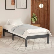 vidaXL Bedframe massief hout grijs 75x190 cm 2FT6 Small Single