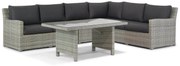 Dining Loungeset 6 personen Wicker Grijs  Garden Collections Giardino/Napoli