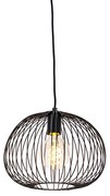 Design hanglamp zwart draad - Wire Dough Design E27 bol / globe / rond Binnenverlichting Lamp
