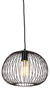 Design hanglamp zwart - Wire Dough Design E27 bol / globe / rond Binnenverlichting Lamp