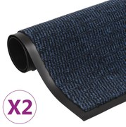 vidaXL Droogloopmatten 2 st rechthoekig getuft 40x60 cm blauw