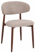 Eetkamerstoel Walnoot Met Beige Stof