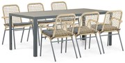 Tuinset 6 personen 200 cm Aluminium/Rope Taupe De Laan Projects
