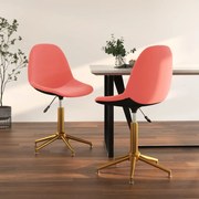 vidaXL Eetkamerstoelen 2 st draaibaar fluweel roze