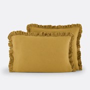 Effen kussensloop in tetra, met volant, Kumla