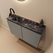 Mondiaz Ture DLux toiletmeubel 80cm smoke met wastafel lava links met kraangat