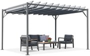Antraciet terraspergola Malaga 3x4m Garden Point