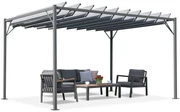Antraciet terraspergola Malaga 3x4m Garden Point