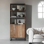 DTP Home Cosmo Teak Boekenkast Met Deuren - 80x40x200cm.