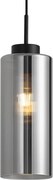Art Deco hanglamp zwart met smoke glas voor railsysteem 1-fase - Iconic Laura