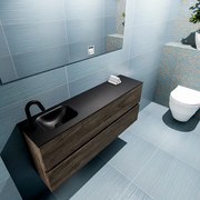 Mondiaz Ada 120cm toiletmeubel dark brown met wastafel urban links 1 kraangat