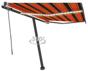 vidaXL Luifel automatisch met LED windsensor 300x250 cm oranje bruin