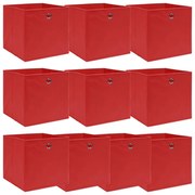 vidaXL Opbergboxen 10 st 32x32x32 cm stof rood