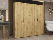 Kledingkast Hartford 513, Artisan eiken, 202x200x50cm, 134 kg, Kledingkast deuren: Met scharnieren
