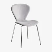 Stapelfauteuil In Fluweel Uit Grijs – Koel & Grijs – Chroom - Sklum