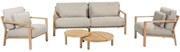 Lucas stoel bank loungeset 5 delig naturel teak 4 Seasons Outdoor