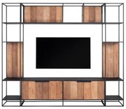 Tv Wandmeubel Teakhout - 260x40x220cm.