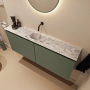 Mondiaz Ture DLux toiletmeubel 120cm army met wastafel glace midden zonder kraangat