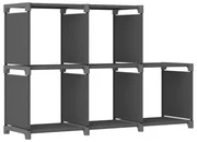 vidaXL Kast met 5 vakken 103x30x72,5 cm stof grijs