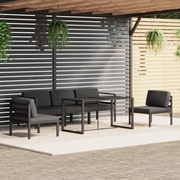 vidaXL 6-delige Loungeset met kussens aluminium antracietkleurig