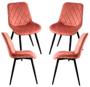 Set 4 Min Fluwelen Stoelen