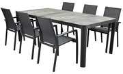 Malaga New Delhi dining tuinset 220x100xH74,5 7 delig aluminium