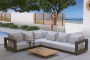 4 Seasons Outdoor Metropolitan loungeset links * SALE * Loungeset houtkleur weerbestendig