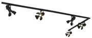 Modern railsysteem met 5 spots zwart 1-fase  - Iconic Movie