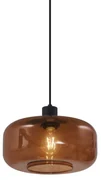 Retro hanglamp zwart met brons glas - Bizle Retro E27 rond Binnenverlichting Lamp