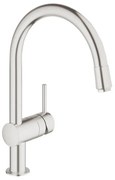 GROHE Minta Keukenkraan - hoog - draaibare/uittrekbare ronde uitloop - supersteel geborsteld 32918DC0