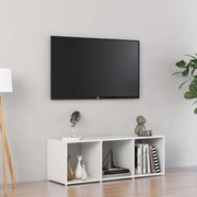 vidaXL Tv-meubel 107x35x37 cm spaanplaat hoogglans wit