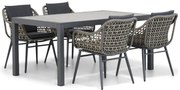 Tuinset 4 personen 164 cm Wicker/Aluminium Taupe Lifestyle Garden Furniture Dolphin/Residence