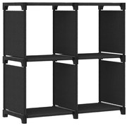 vidaXL Kast met 4 vakken 69x30x72,5 cm stof zwart