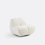 Draaibare fauteuil, dik fluweel, Nuria