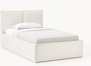 Bouclé gestoffeerd eenpersoonsbed Dream