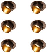 Set van 6 Moderne inbouwspot donkerbrons rond kantelbaar - Installa GU10 Binnenverlichting Lamp