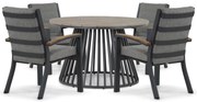 Tuinset Ronde Tuintafel 4 personen 125 cm Aluminium/teak Grijs  Osmen Midura/Sorrento