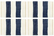 vidaXL Placemats 4 st chindi gestreept 30x45 cm blauw en wit