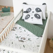 Katoenen dekbedovertrek voor baby, Panda Mania