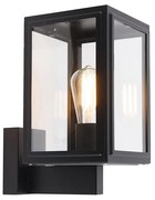 Buitenlamp Landelijke wandlamp zwart IP44 - Sutton Up Industriele / Industrie / Industrial E27 IP44 Buitenverlichting kubus / vierkant vierkant