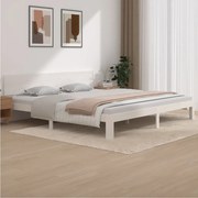 vidaXL Bedframe massief grenenhout wit 200x200 cm