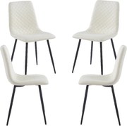 Set 4 Rom Kunstlederen Stoelen