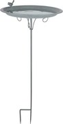 Esschert Design grey Metal vogelbad op pin - LxBxH: 35,1x35,1x106cm