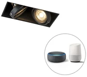 Smart inbouwspot zwart incl. 2 Wifi GU10 trimless - Oneon 2 Modern GU10 Binnenverlichting Lamp