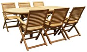 Arona Ovaal uitschuifbare dining tuinset 160-210x90 cm blad 2,8 cm 7-delig teak