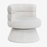 Protea Fauteuil In Bouclé Stof Bouclé Wit - Sklum