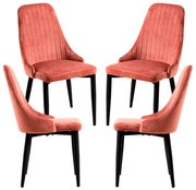 Set 4 Kan Fluwelen Stoelen