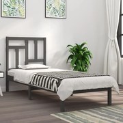 vidaXL Bedframe massief hout grijs 75x190 cm 2FT6 Small Single