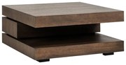 Richmond Interiors Oakura Brown Vierkante Salontafel Bruin Eiken - 90 X 90cm.