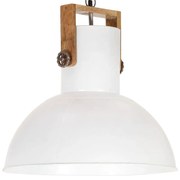 vidaXL Hanglamp industrieel rond 25 W E27 52 cm mangohout wit